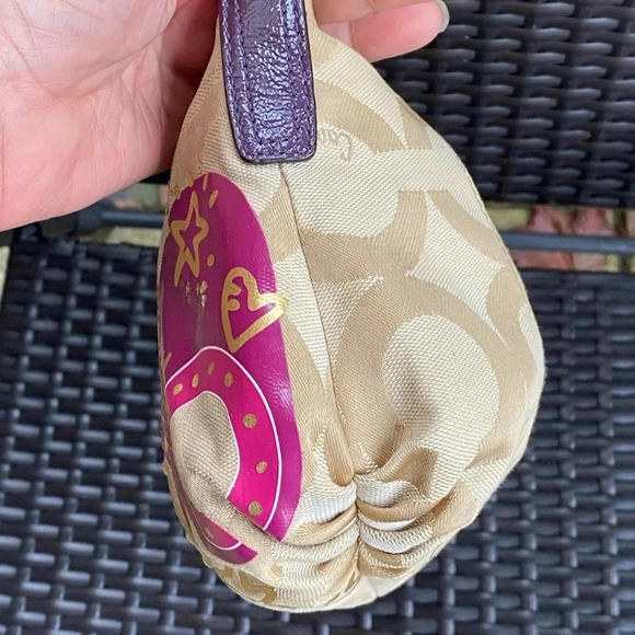 Coach Poppy Pop C CPLIQUE GROOVY SHOULDER BAG F15309 Multicolor Canvas/Leather - Picture 7 of 17